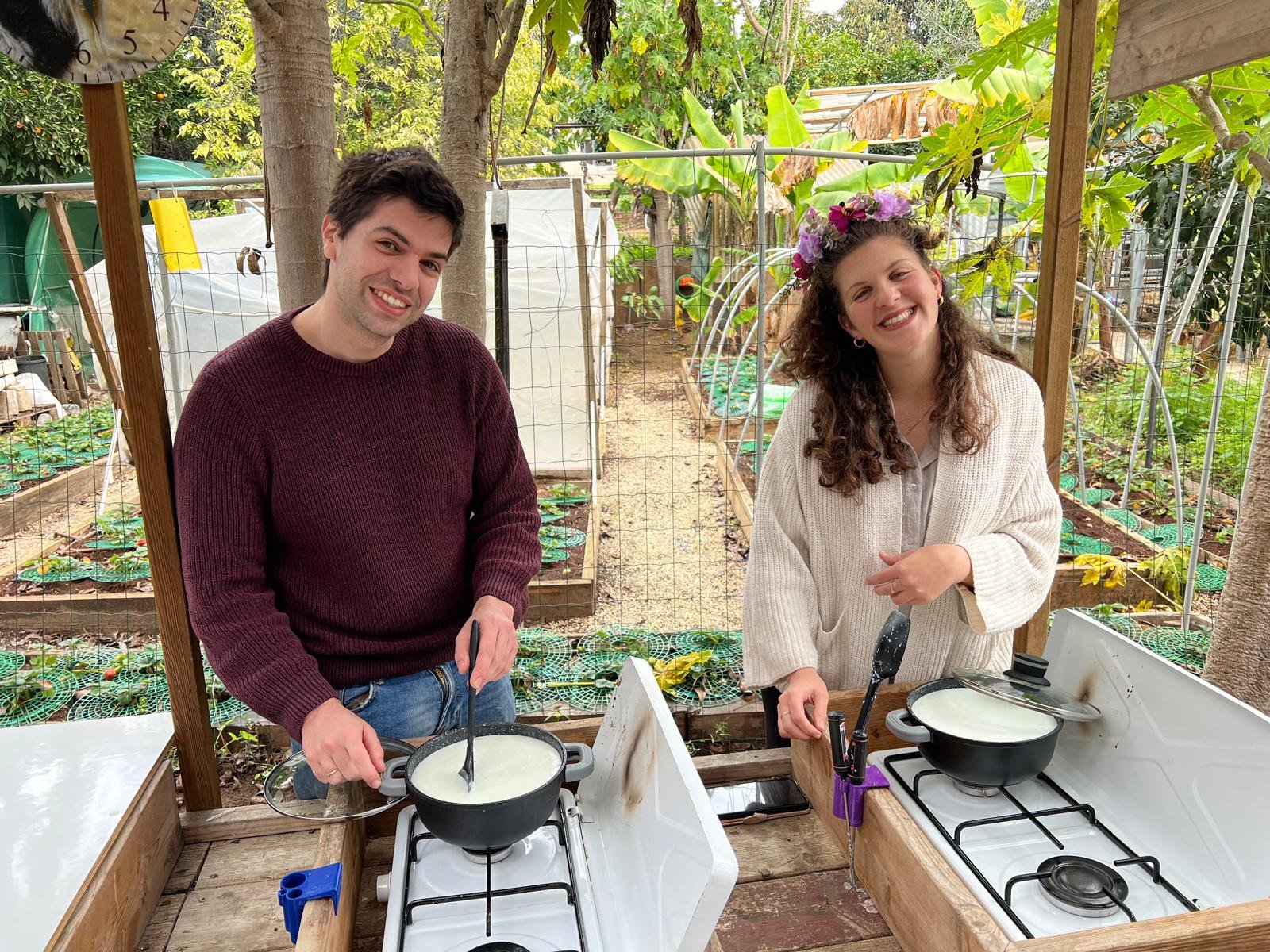 סדנת גבינות זוגית פרטית בבוסתן ירוק בגבינות ברמות
